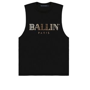 Brian Lichtenberg BALLIN Gold Foil Muscle Tee.Size Small.Perfect with any denim!